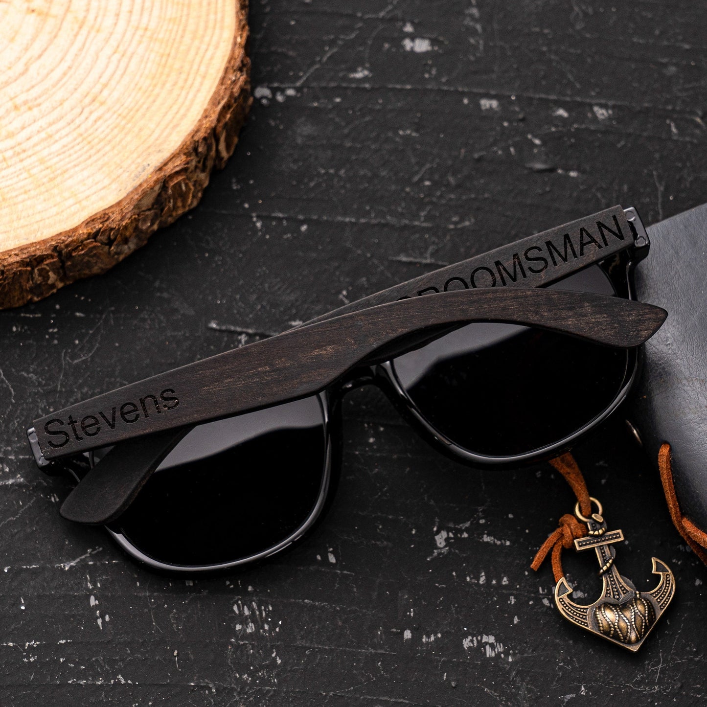 Personalized Ebony Wood Sunglasses, Engraved Wood Sunglasses, Groomsman Sunglasses, Groomsmen Proposal, Groomsmen Gifts, Bachelor Party Gift