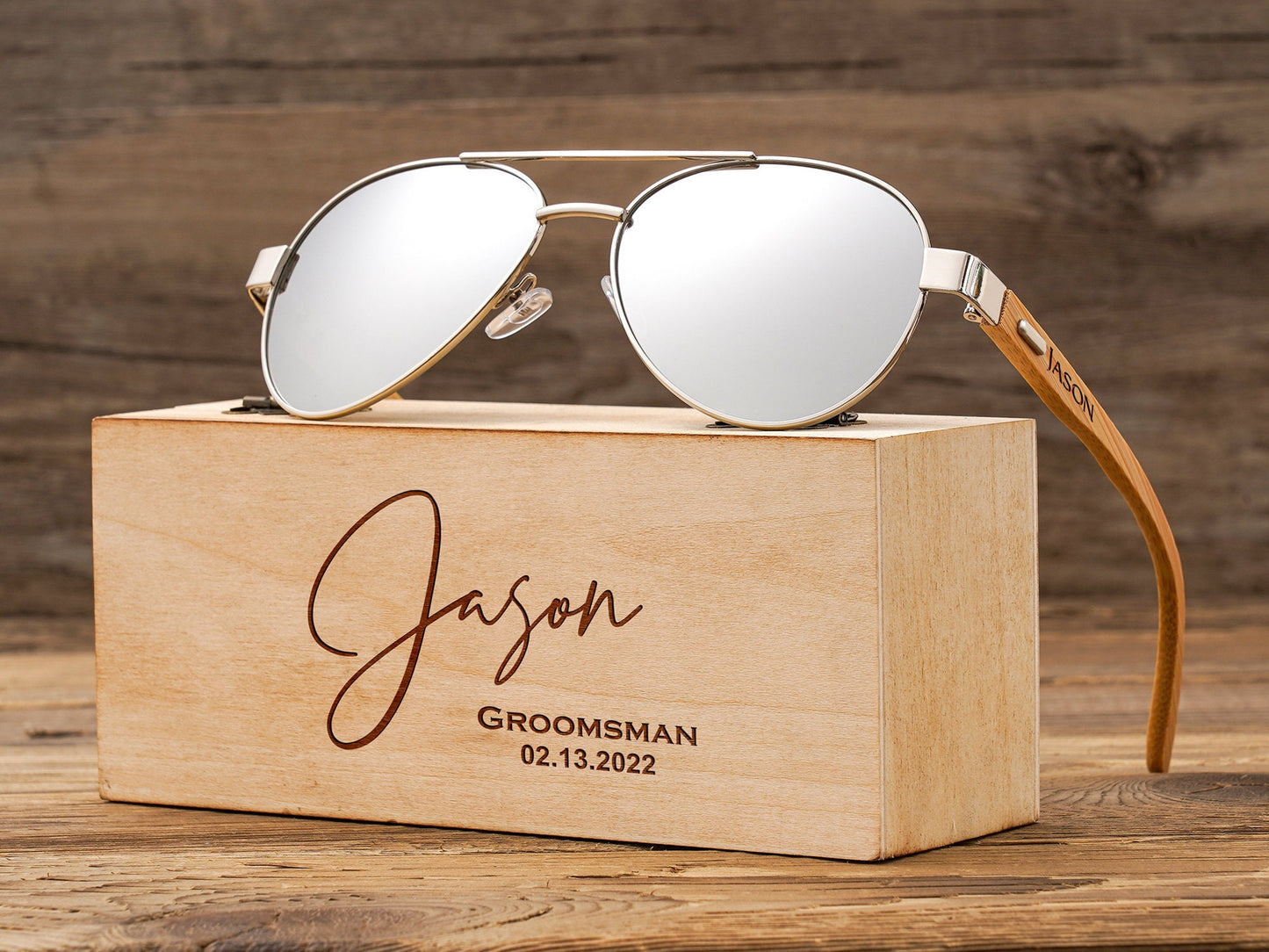 Personalized Groomsmen Sunglasses, Groomsmen Gifts, Custom Engraved Wood Sunglasses,Groomsmen Proposal, Wedding Bachelor party gift for guys