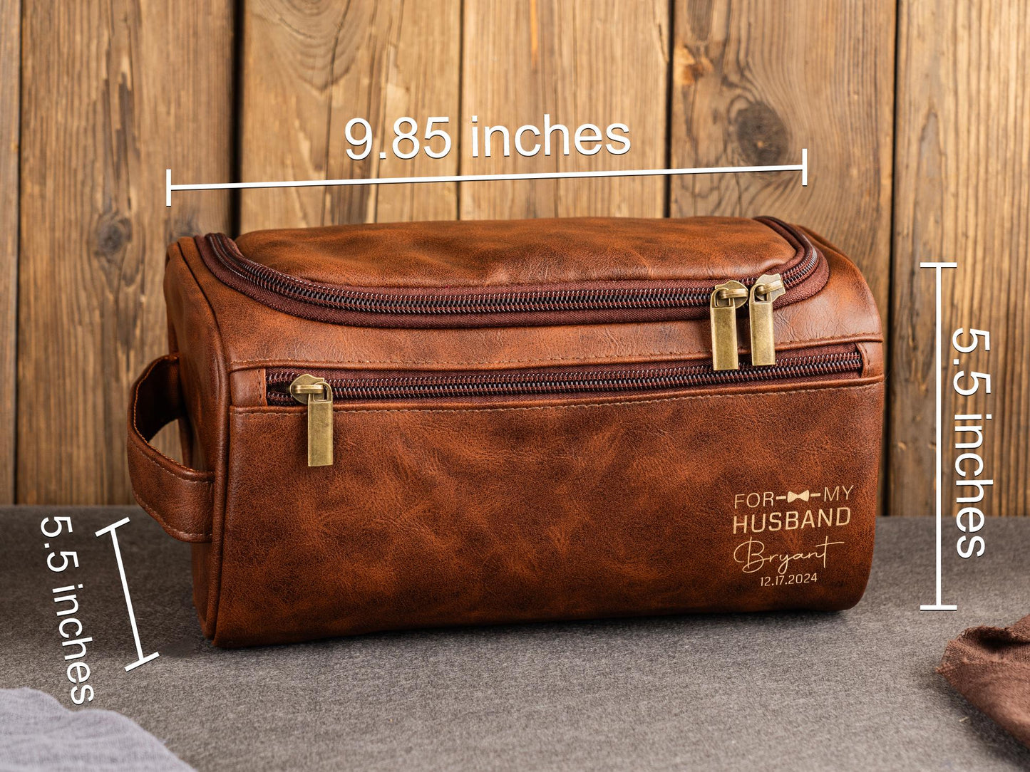 Men's Leather Toiletry Bag Personalized, Groomsmen Gift, Dopp Kit For Him, Men's Leather Accessory, Anniversary Gift, Christmas Gift for Men