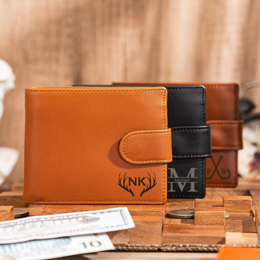 Personalized Wallet, Mens Leather Wallet, Engraved Wallet, Groomsmen Wallet, Custom Wallet, Boyfriend Gift for Men, Christmas Gift for Him