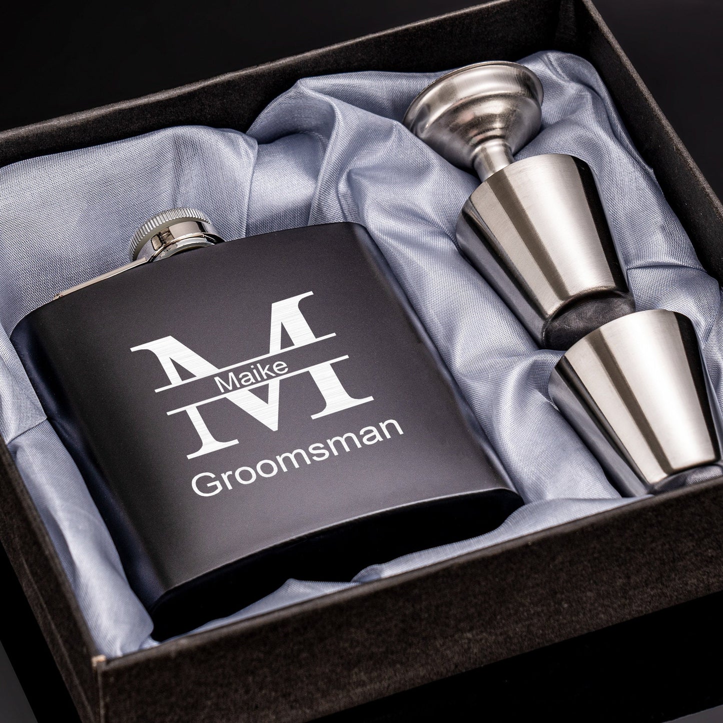 Personalized Groomsmen Flasks, Groomsman Gift, Flask for Groomsmen, Custom Flask, Black Hip Flask, Groomsmen Gifts, Gifts for Wedding Party