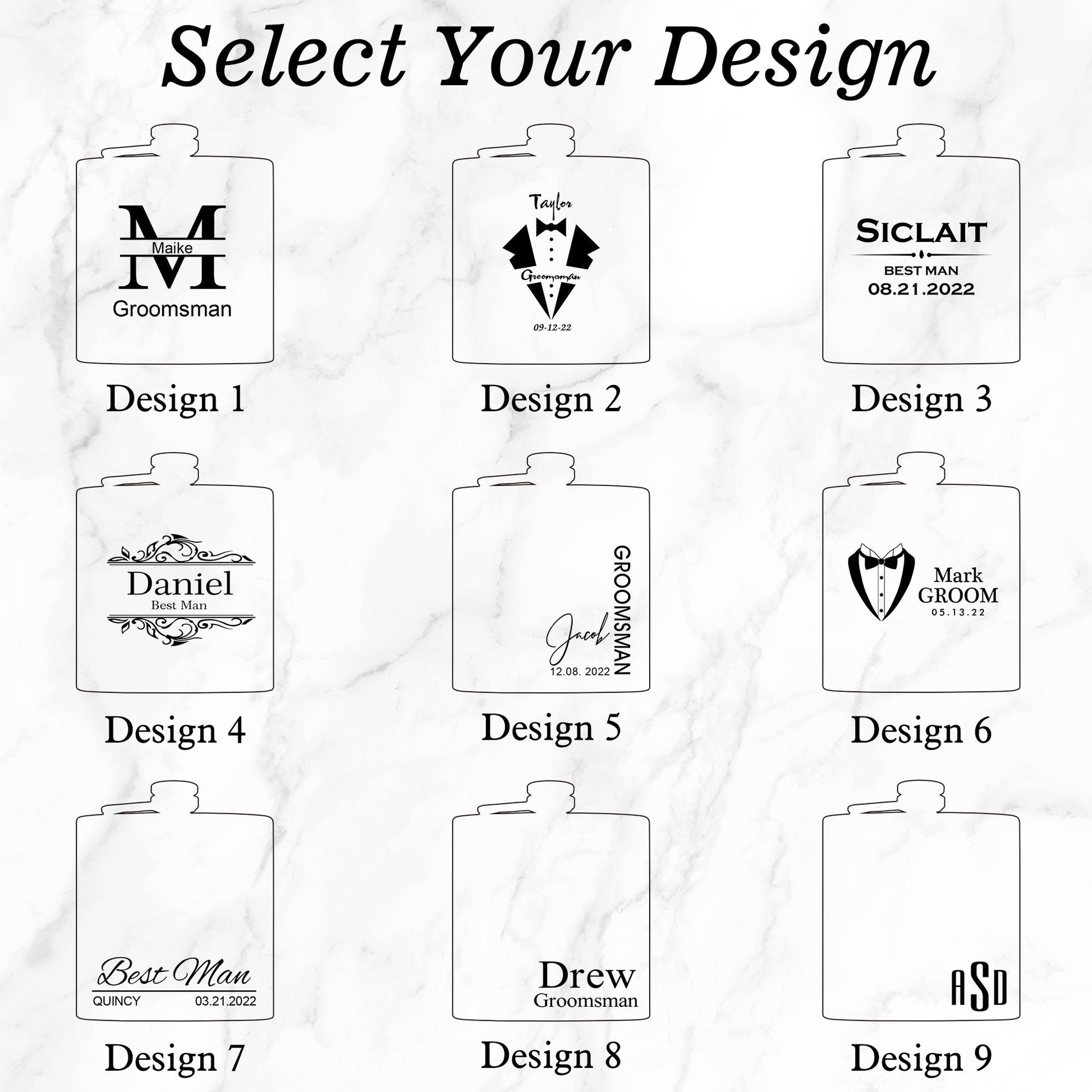 Personalized Groomsmen Flasks, Groomsman Gift, Flask for Groomsmen, Custom Flask, Black Hip Flask, Groomsmen Gifts, Gifts for Wedding Party