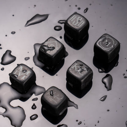 Personalized Whiskey Chilling Stones - Handcrafted Premium Black Basalt Rocks, Whiskey Gift Set, Groomsmen Gifts, Fathers Day gift for Him