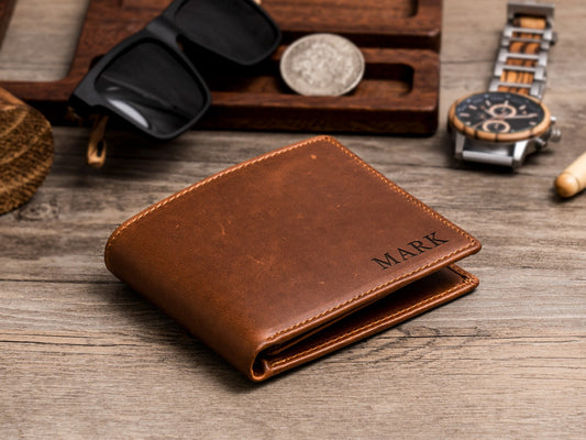 Christmas Gift for Him, Personalized Wallet, Mens Wallet, Engraved Wallet, Leather Wallet, Custom Wallet,Boyfriend Gift for Men,Gift for Dad