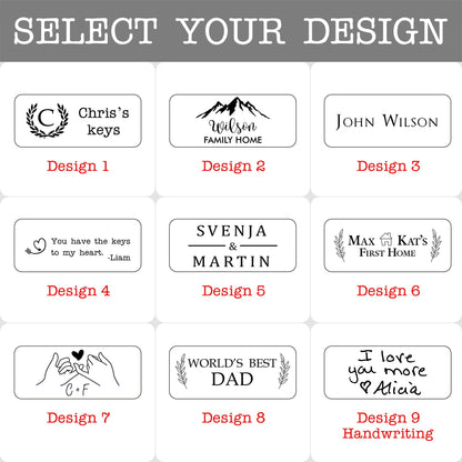 Personalized Walnut Wood Keychain, Engraved Keychain, Custom Wood Key Chain, Birthday or Anniversary Gift for Her or Him, Gift for Mom Dad