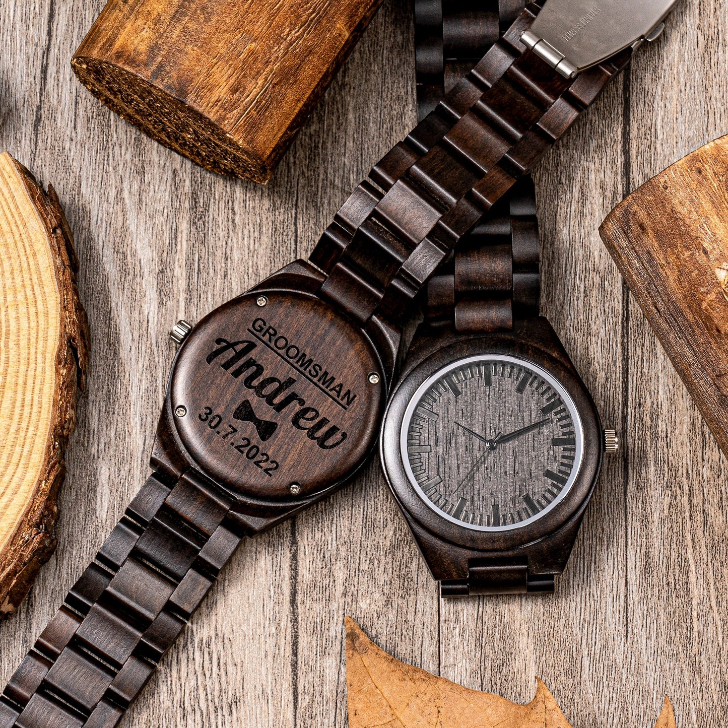 Custom Groomsmen Gift, Wood Watch, Engraved Wooden Watches, Best man Proposal, Groom Gift from Bride on Wedding Day, Groomsmen Wooden Watch