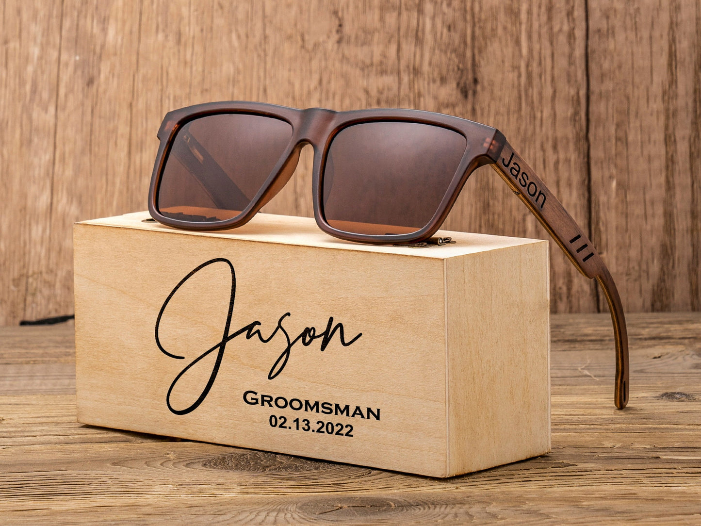 Groomsmen Sunglasses, Groomsmen Gifts, Custom Engraved Sunglasses, Groomsmen Proposal, Personalized Wooden Sunglasses, Wedding gift for guys