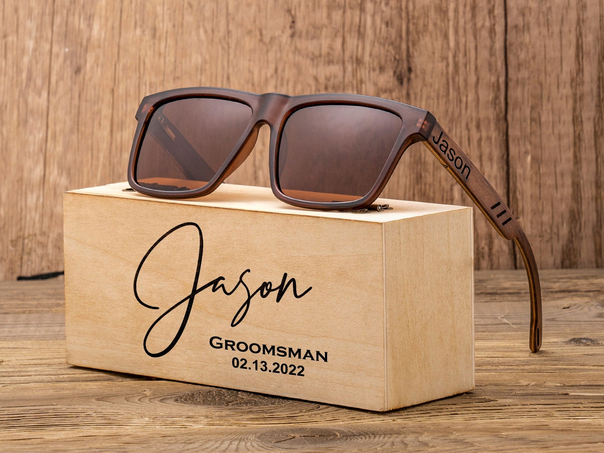Groomsmen Sunglasses, Groomsmen Gifts, Custom Engraved Sunglasses, Groomsmen Proposal, Personalized Wooden Sunglasses, Wedding gift for guys