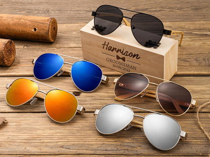 Personalized Groomsmen Sunglasses, Groomsmen Gifts, Custom Engraved Wood Sunglasses,Groomsmen Proposal, Wedding Bachelor party gift for guys