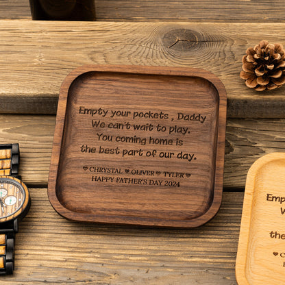 Personalized Valet Tray for Dad, Father's Day Gift, Catch All Table Tray, Birthday Gifts for Dad, Custom Valet Tray, Engraved Key Tray