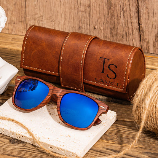 Personalized Mens Sunglasses with Leather Box, Groomsmen Gifts Idea, Best Man Gift, Bachelor Party Gifts, Wedding Party Gifts, Gift for Men