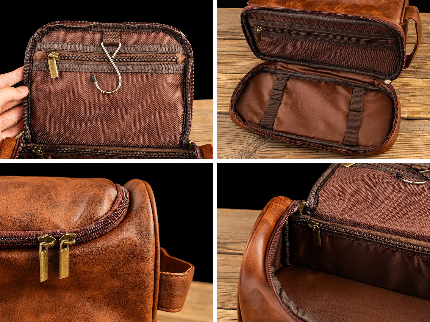 Personalized Men's Leather Toiletry Bag, Groomsmen Gifts, Groomsman Dopp Kit Gift, Anniversary Gift for Him, Unique Christmas Gift for Men