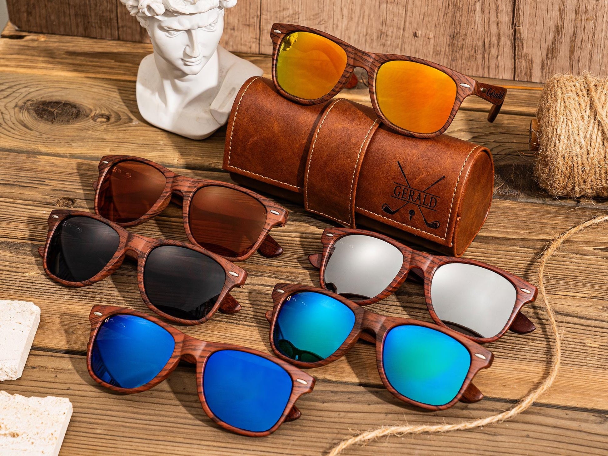 Personalized Mens Sunglasses with Leather Box, Groomsmen Gifts Idea, Best Man Gift, Bachelor Party Gifts, Wedding Party Gifts, Gift for Men