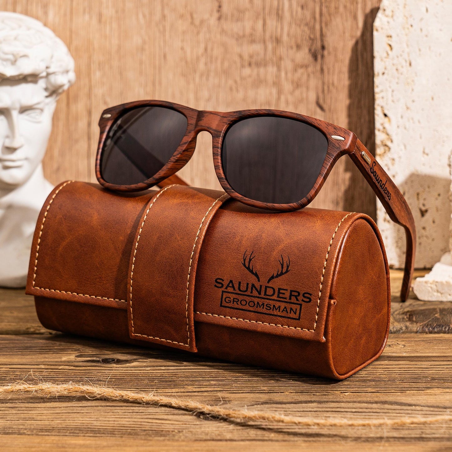 Personalized Mens Sunglasses with Leather Box, Groomsmen Gifts Idea, Best Man Gift, Bachelor Party Gifts, Wedding Party Gifts, Gift for Men