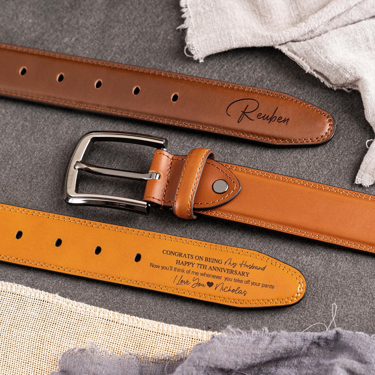 Personalized Leather Belt, Custom Handcrafted Belt for Men, Valentines Day Gift for Husband, Unique Boyfriend Gift, Christmas Gift for Dad