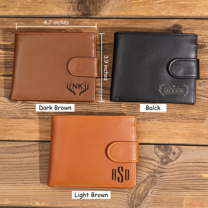 Personalized Wallet, Mens Leather Wallet, Engraved Wallet, Groomsmen Wallet, Custom Wallet, Boyfriend Gift for Men, Christmas Gift for Him