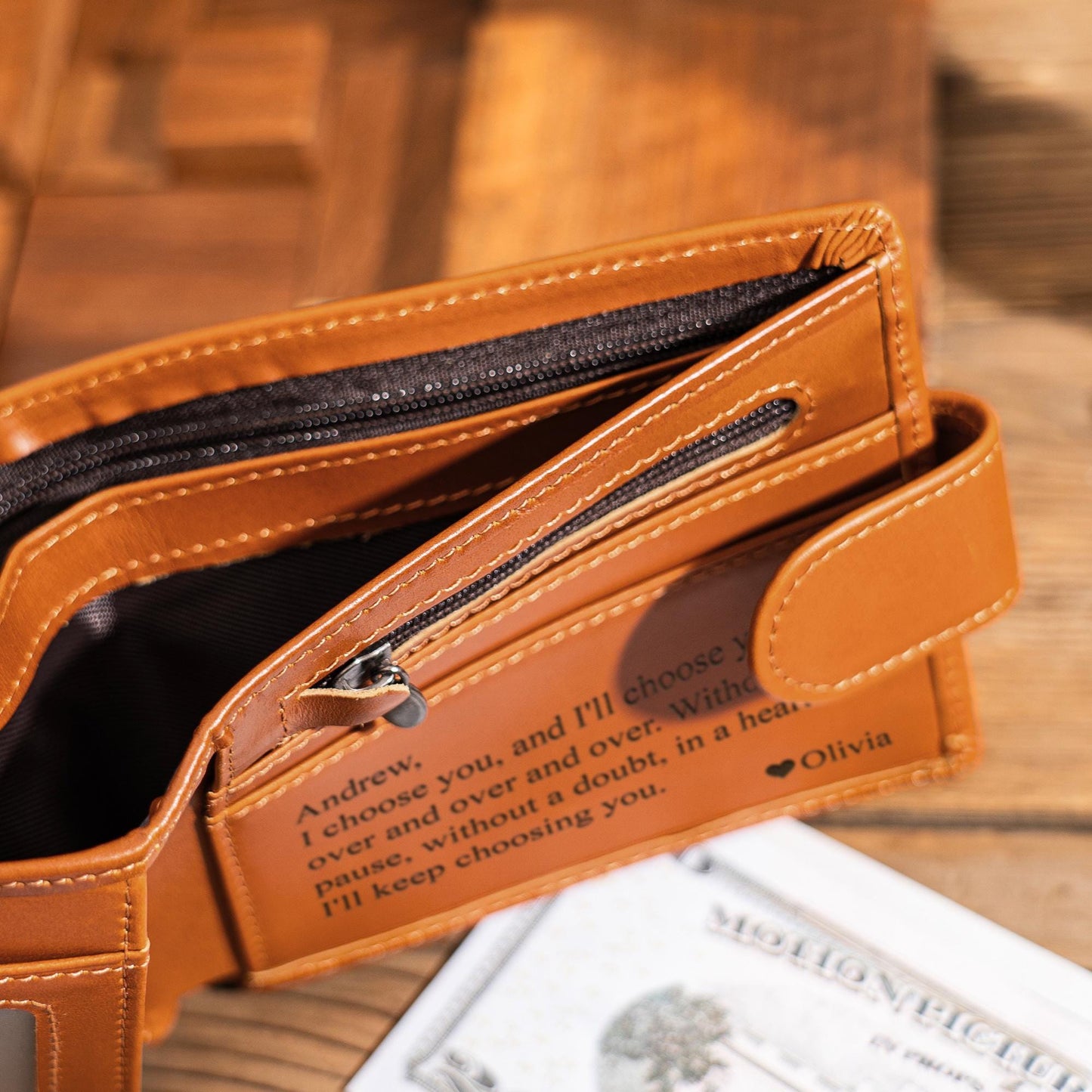 Personalized Wallet, Mens Leather Wallet, Engraved Wallet, Groomsmen Wallet, Custom Wallet, Boyfriend Gift for Men, Christmas Gift for Him