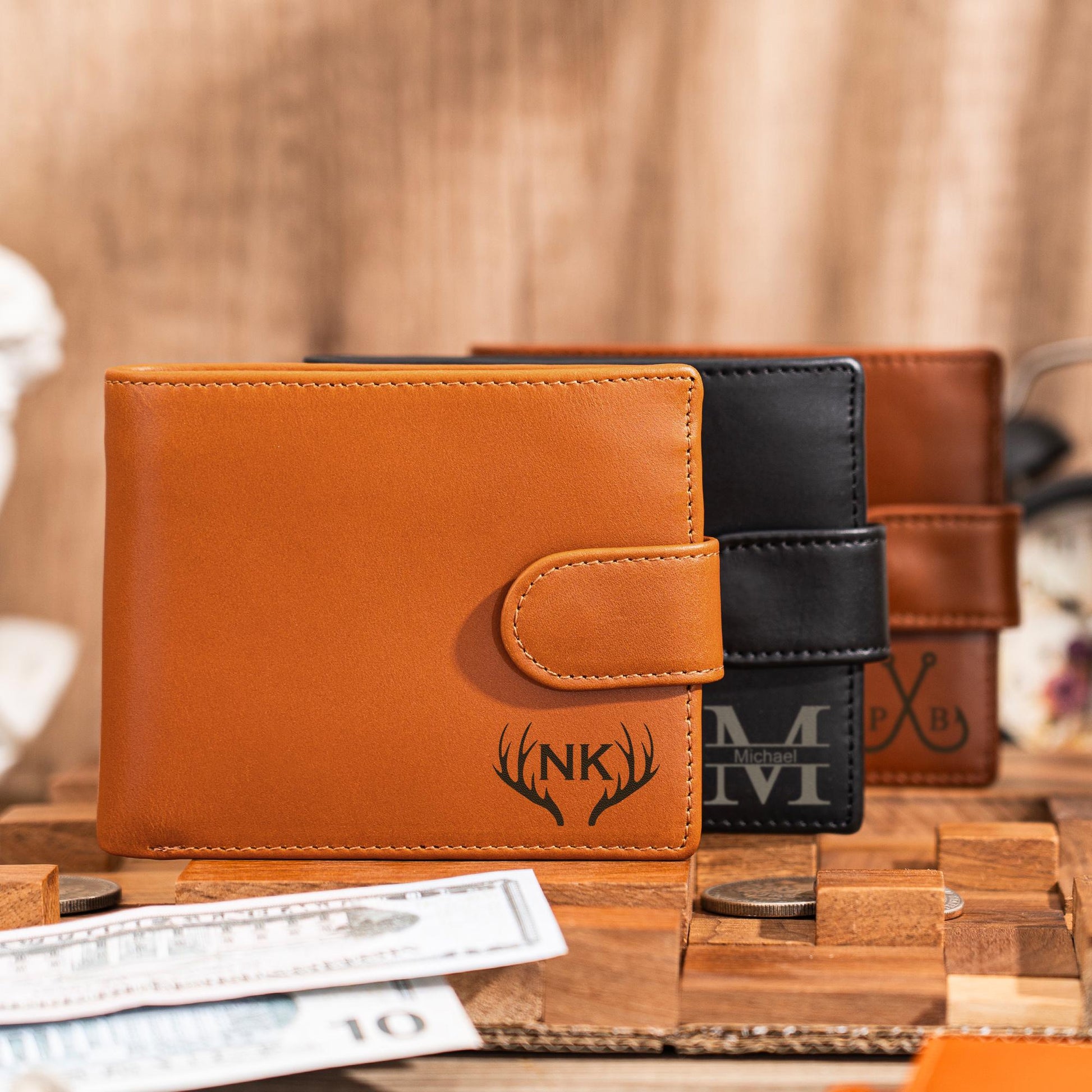 Personalized Wallet, Mens Leather Wallet, Engraved Wallet, Groomsmen Wallet, Custom Wallet, Boyfriend Gift for Men, Christmas Gift for Him