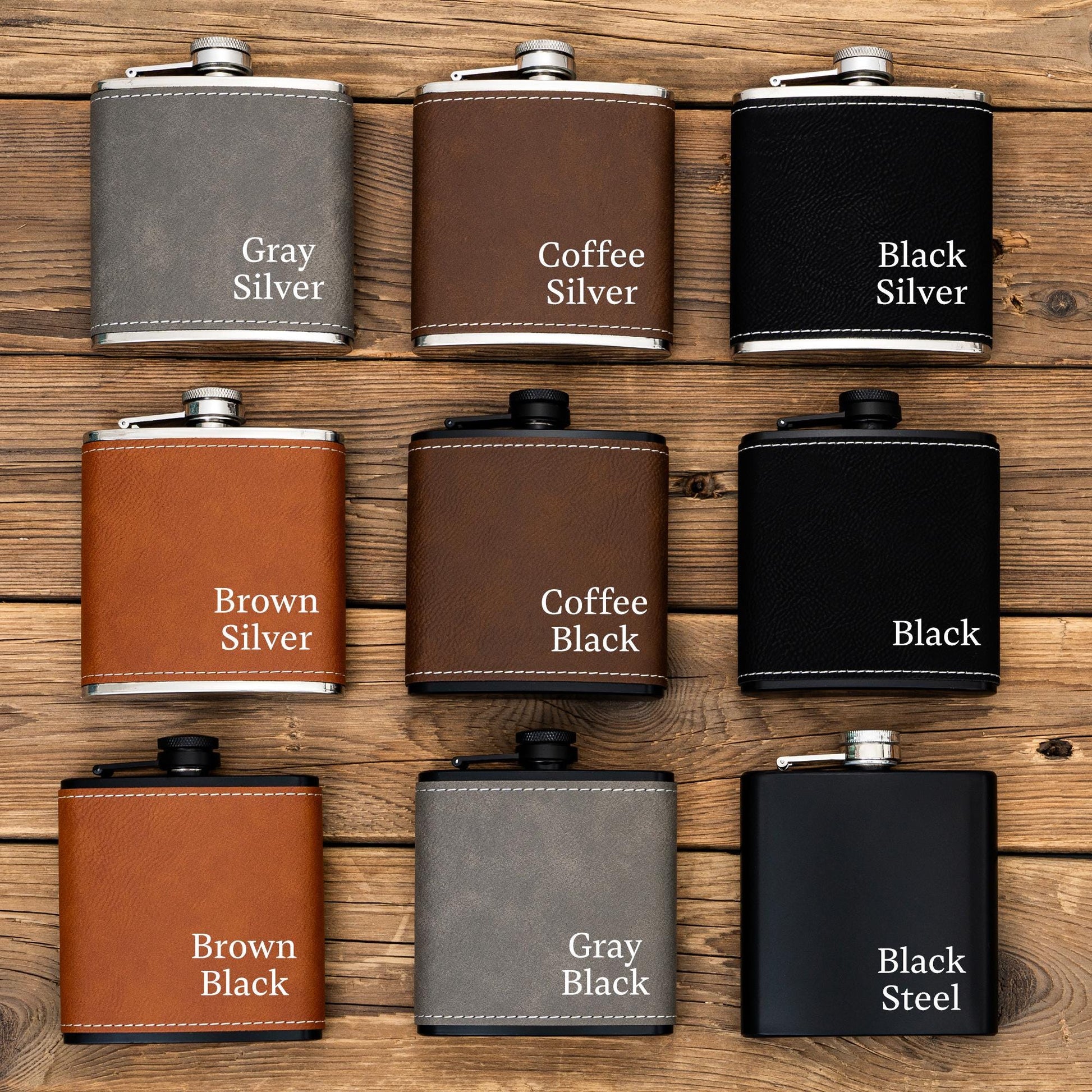 Personalized Leather Flask for Men, Groomsmen Gifts, Custom Leather Groomsman Flask, Best Man Flask Gifts, Groomsmen Proposal, Wedding Gifts